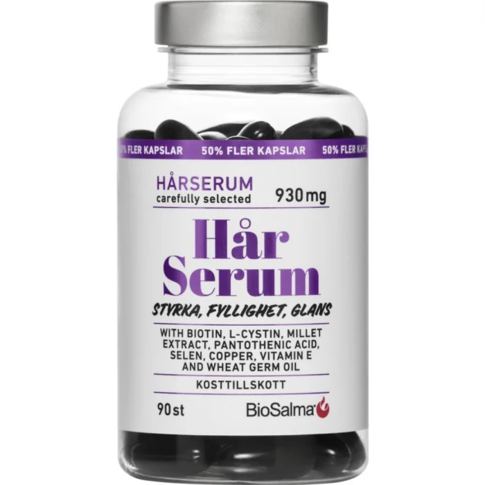 BioSalma HårSerum med Biotin L-cystin Pantotensyra, 90 kaps