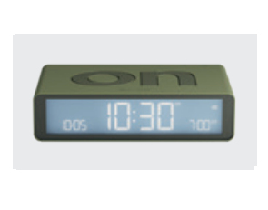 LEXON Flip Classic, Digital väckarklocka, Rektangel, Khaki, Akrylnitrilbutadienstyren (ABS), LCD, Batteri