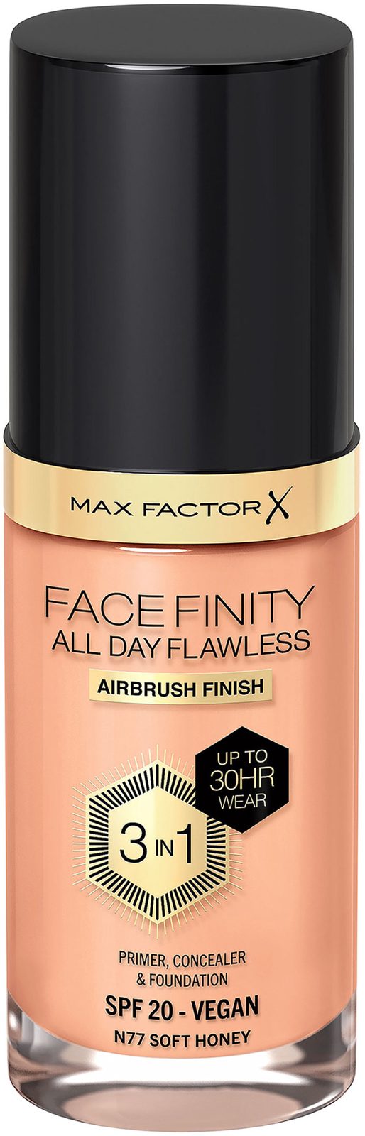 Max Factor All Day Flawless 3in1 Foundation 77 Soft Honey