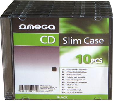 Omega Slim Case fodral för CD/DVD 1 skiva x10 st. (40172)