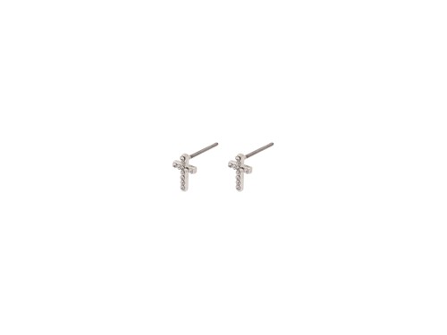 PILGRIM - CLARA Crystal Cross Earrings - Silver Plated - 9 mm, bild 2