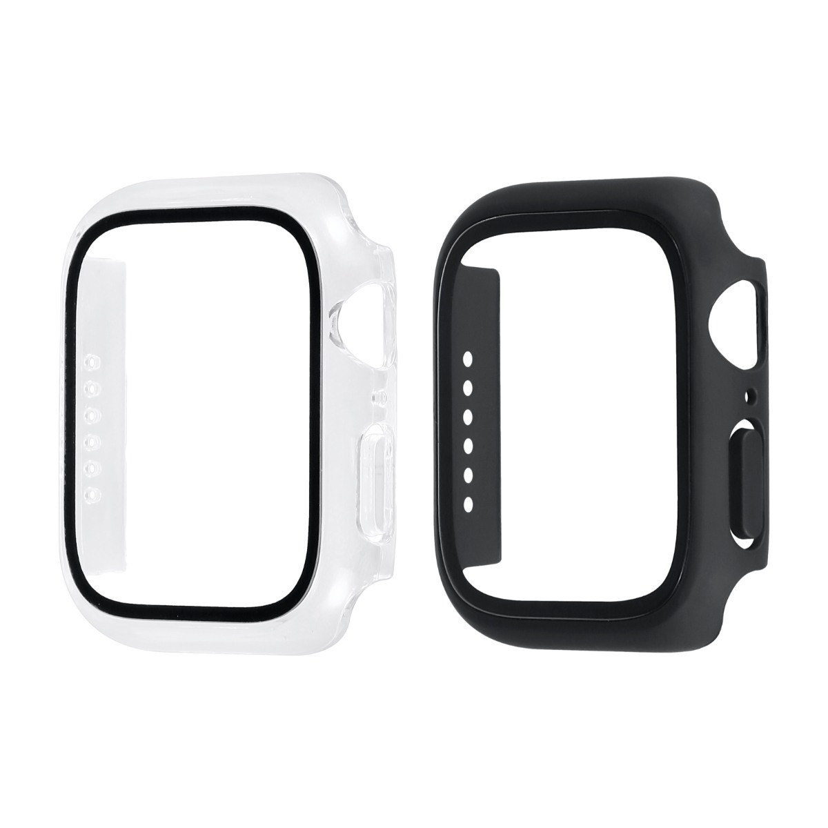 Triacle 360 skärmskyddshölje Apple Watch 4/5/6/SE 44 mm 2 pack, svart/transparent