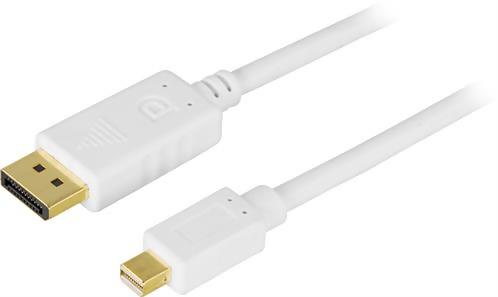 Deltaco DisplayPort till Mini DisplayPort - 3m - Vit