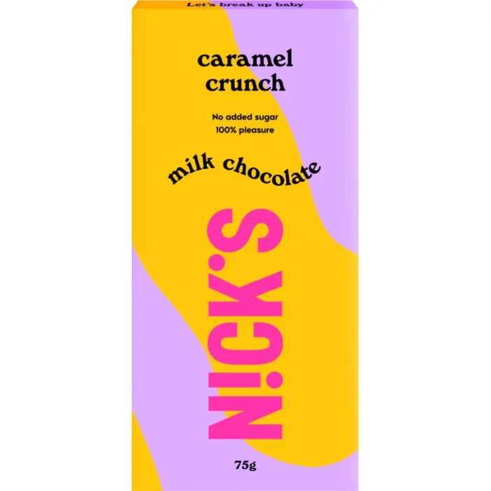 Nicks Milk Chocolate, Caramel Crunch, 75 g