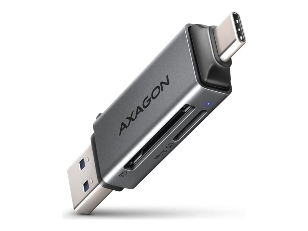 AXAGON Superspeed USB-C & USB-A - SD / microSD Mini-kortläsare