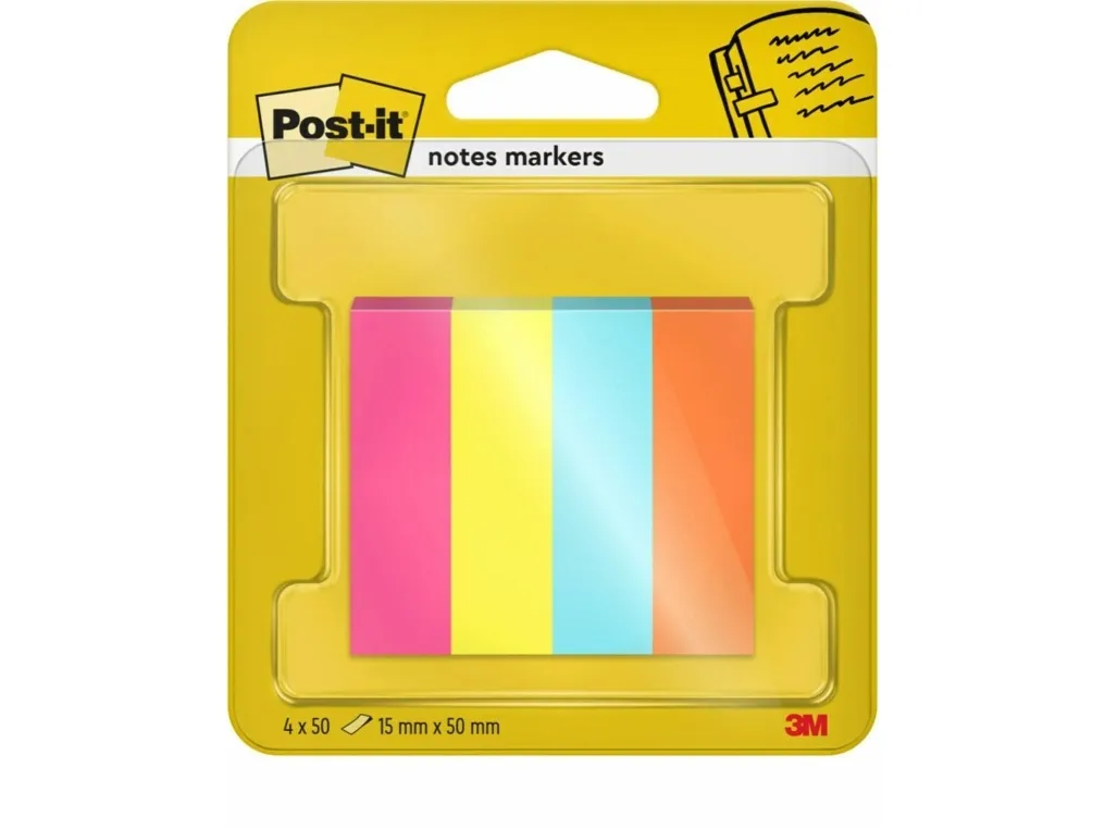 Post-It 7100259443, Blå, Orange, Rosa, Gul, 15 mm, 50 mm, 50 ark