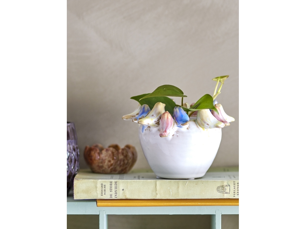 Creative Collection Eanna blomkruka D12,5xH8 cm stengods, flerfärgad