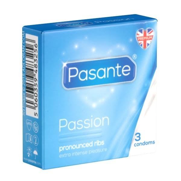 Pasante kondom Passion Ribbed 3-pack