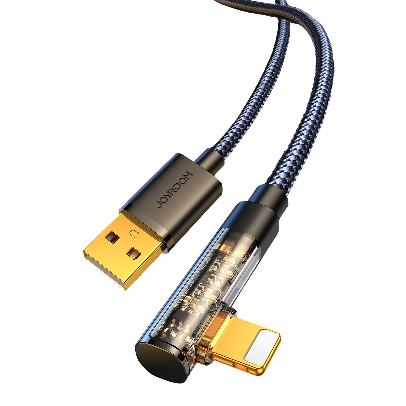 Joyroom Gaming Lightning-kabel vinklad 2.4A 1.2m – Svart