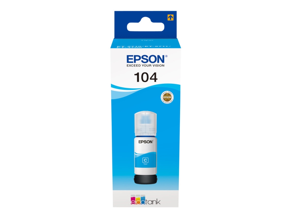 Epson T104, cyan EcoTank cyan bläck, bild 2