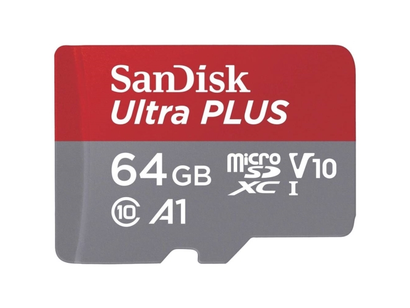 SanDisk MicroSDXC Ultra+ minneskort 64 GB A1 C10 v10