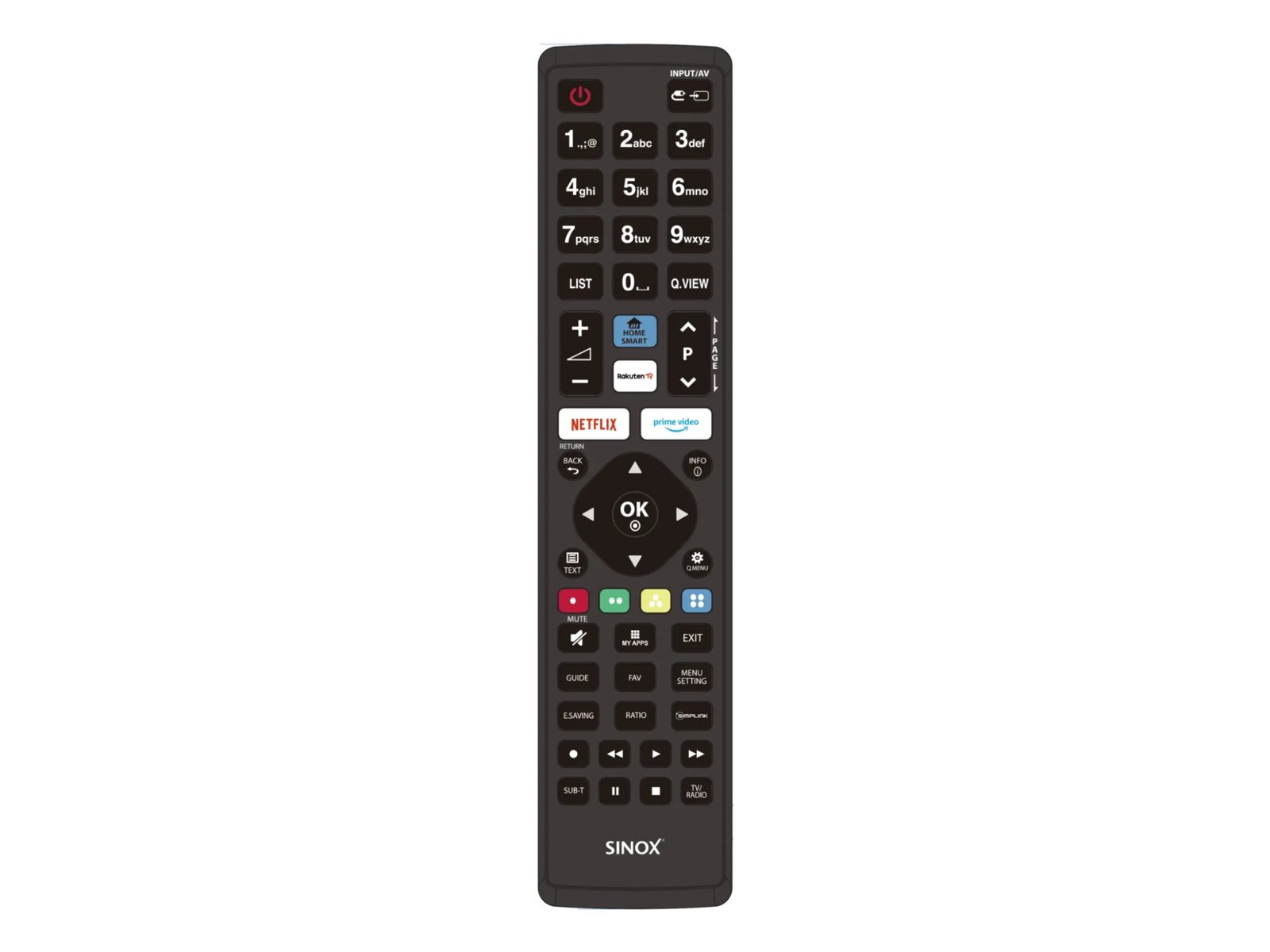Sinox fjärrkontroll för LG, TV, RF Trådlös, Tryckknappar, Svart