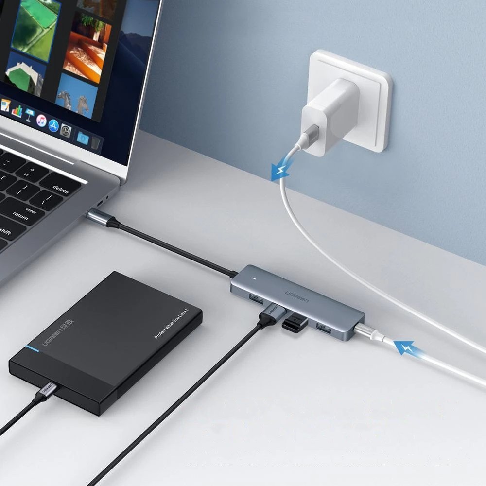Ugreen 4-port USB 3.0 Hubb med USB-C-strömförsörjning, bild 3