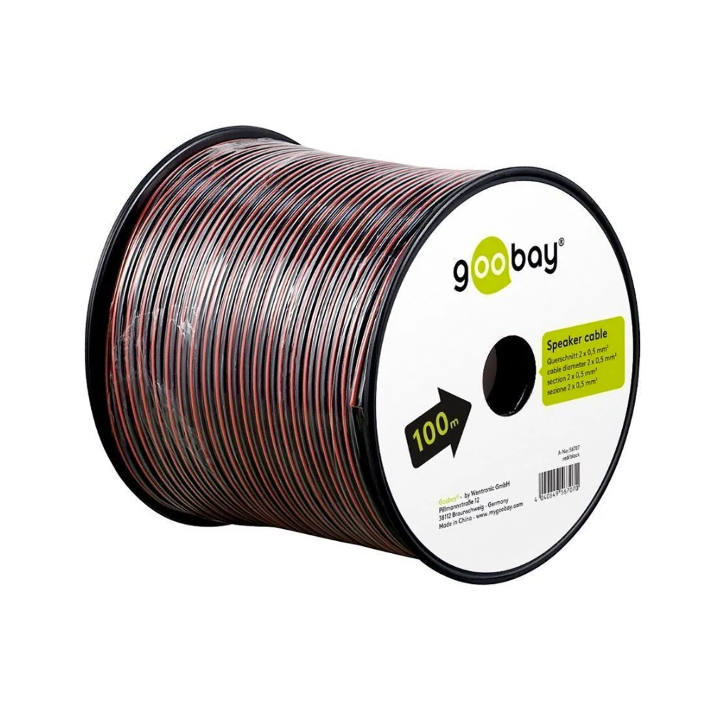 Goobay - Högtalarkabel 2 x 0,50 mm² 100m