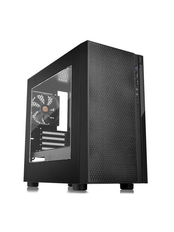 Thermaltake Versa H18 - Tower - micro ATX - genomskinlig sidopanel - ingen strömförsörjning (PS/2) - svart - USB/ljud, bild 2