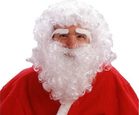 GoDan peruk Jultomte med skägg och ögonbryn, universell
