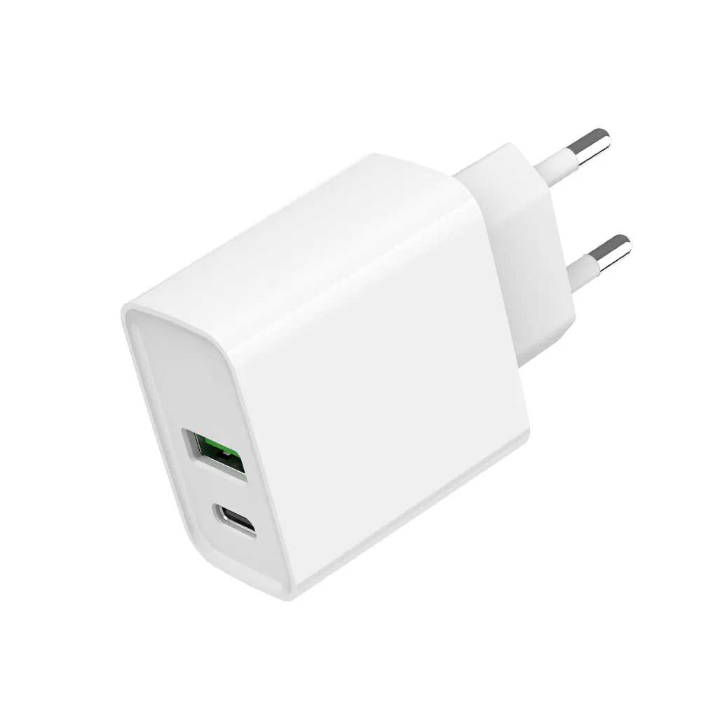 PowerDelivery USB-A USB-C 20W laddare Vit