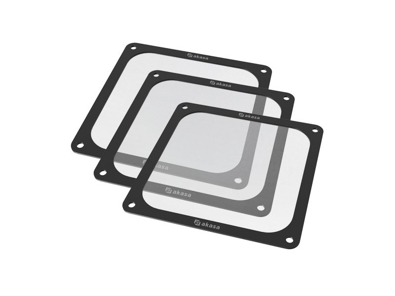 Akasa GRM12-M01-BKT3, Fläktfilter, Nylon, Plast, Svart, Metall, Magnetisk, 120 mm
