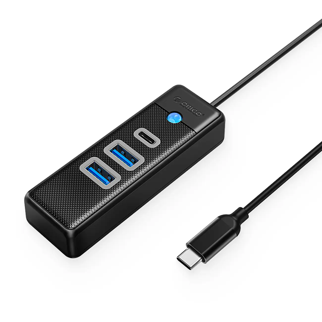 Orico PWC2U-C3 USB-C-hubb / 2x USB-A 3.0 + 1x USB-C 3.0 - Svart