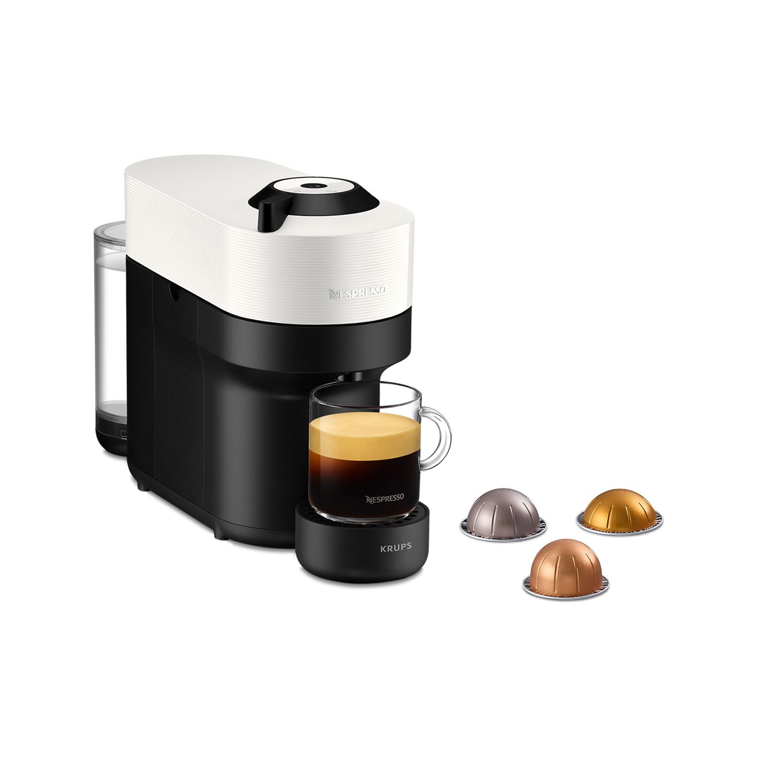 Nespresso Vertuo Pop kapselmaskin By Krups, vit