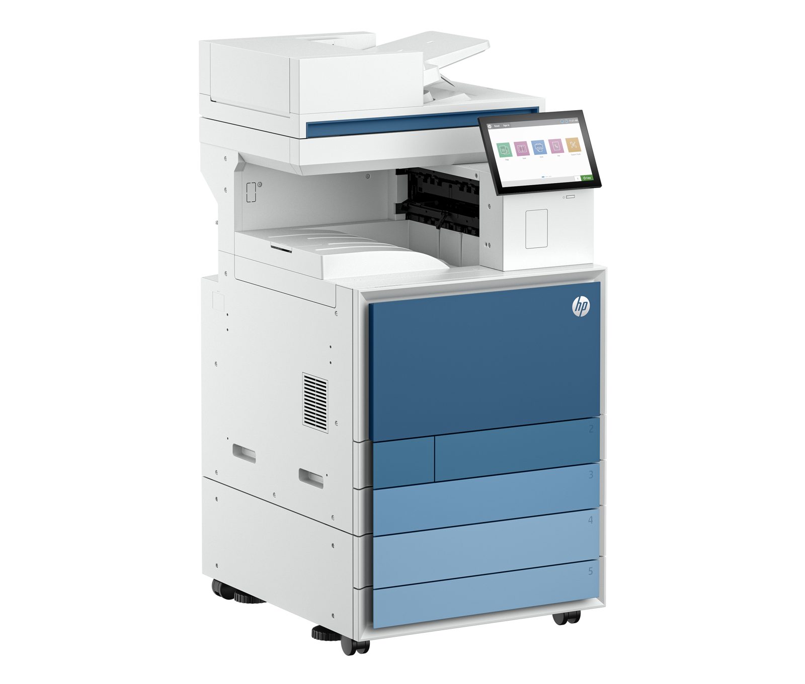HP Color LaserJet Enterprise Flow MFP 8801dn, färglaserskrivare + scanner + kopiator + fax, 60/60 ppm, A3, duplex, display, USB/LAN, AirPrint, bild 3