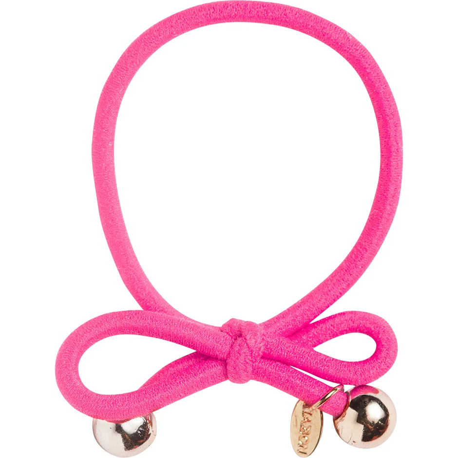 IA BON Hair Tie Gold Bead Neon Pink 1 pcs