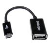 USB 2.0-kabel MicroUSB ha till USB-A ho, 0,15 meter - Svart, bild 2