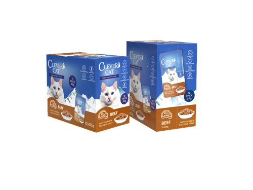 Clever cat - Clever Cat Pouches - Beef - 12-pack, 85g per pouch, bild 2