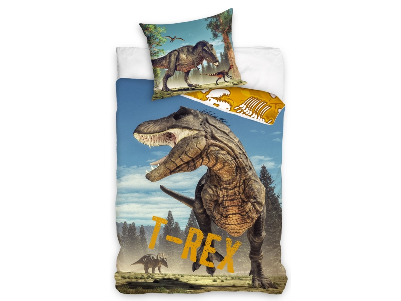 Dinosaurie T-REX påslakan 140 x 200 - 100% bomull