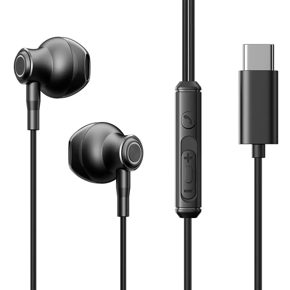 Joyroom USB-C Trådbundna hörlurar Half In-Ear - Svart