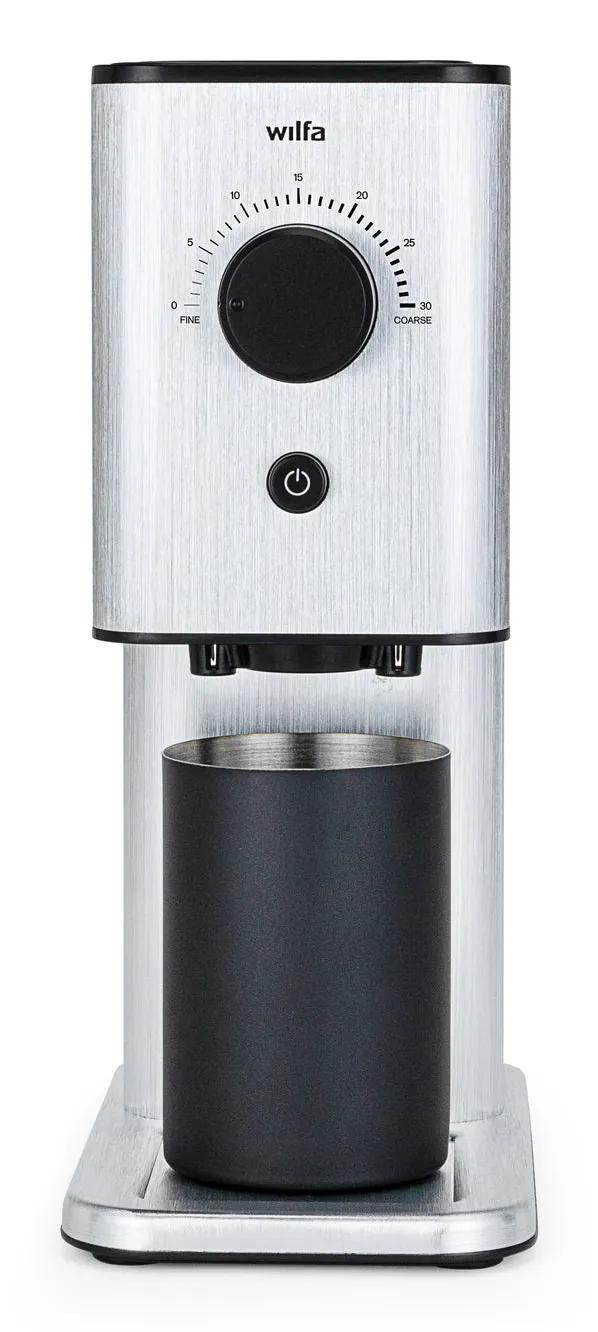 Wilfa Zense Alux, Kaffekvarn, 125 g, Platt malning, Rostfritt stål, Silver, Aluminium