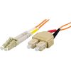 DELTACO Fiberkablage LC till SC, duplex, multimode, 62,5/125, 1m
