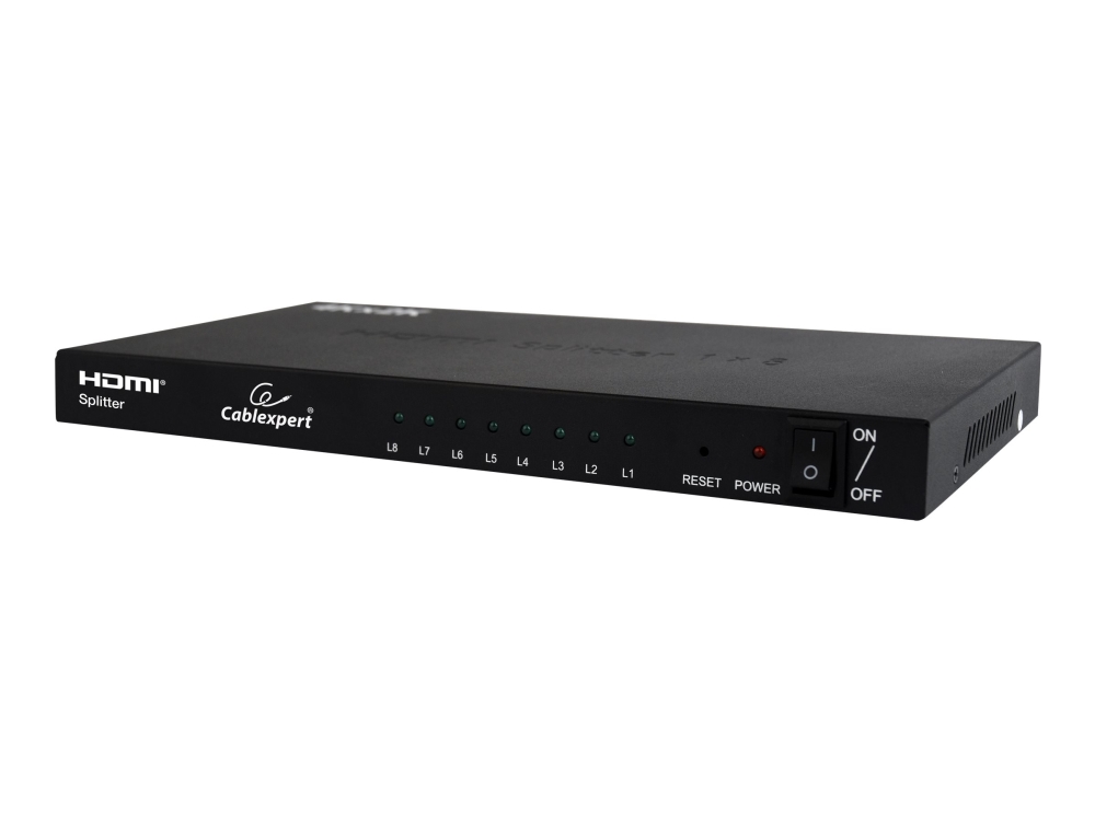 Cablexpert DSP-8PH4-03 - Video/audiosplitter - 8 x HDMI - skrivbordsmodell