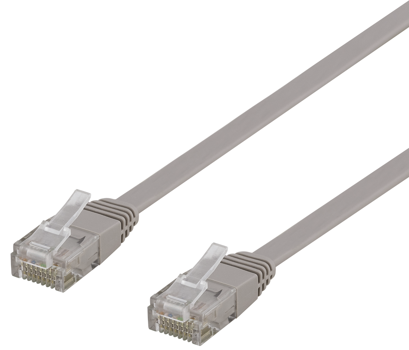 Nätverkskabel oskärmad Cat.6, RJ45, flat, 10 meter - Grå, bild 3