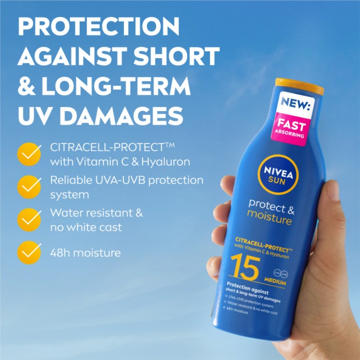 NIVEA Protect & Moisture Sun Lotion SPF15 200 ml, bild 2