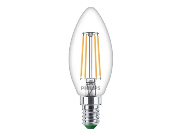 Philips Ultra-Efficient - LED-glödlampa med filament - form: B35 - klar finish - E14 - 1.2 W (motsvarande 25 W) - klass A - varmt vitt ljus - 2700 K