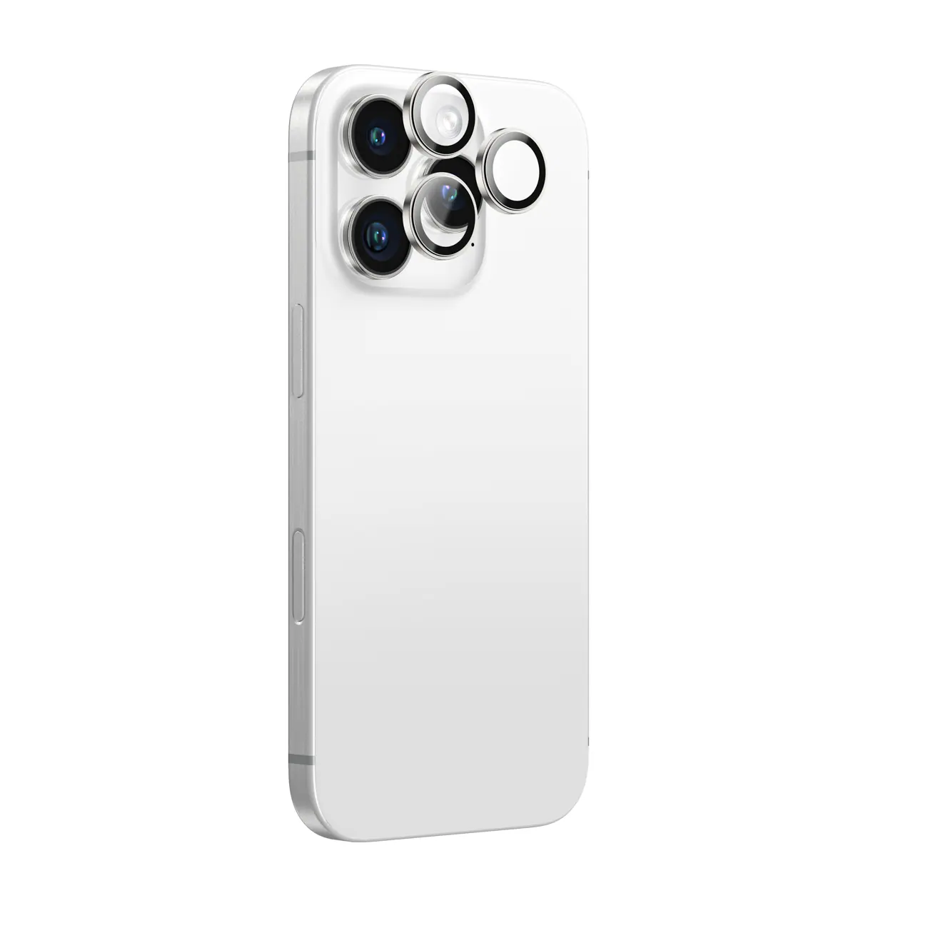 AmazingThing AR aluminium 3 linsglas med kameralinsram för iPhone 16 Pro / 16 Pro Max - Silver