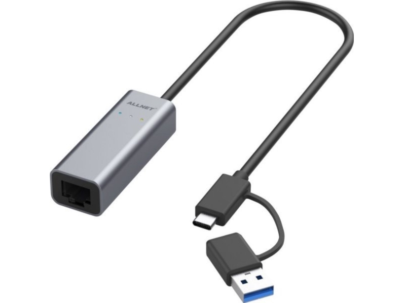 ALLNET ALL-NC-2.5G-USBC/A USB-nätverksadapter 2,5 Multi-Gigabit USB 3.0