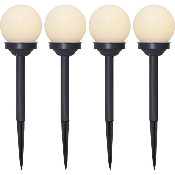 Solcellsdrivet LED-trädgårdsklot Ø10 cm 4-pack