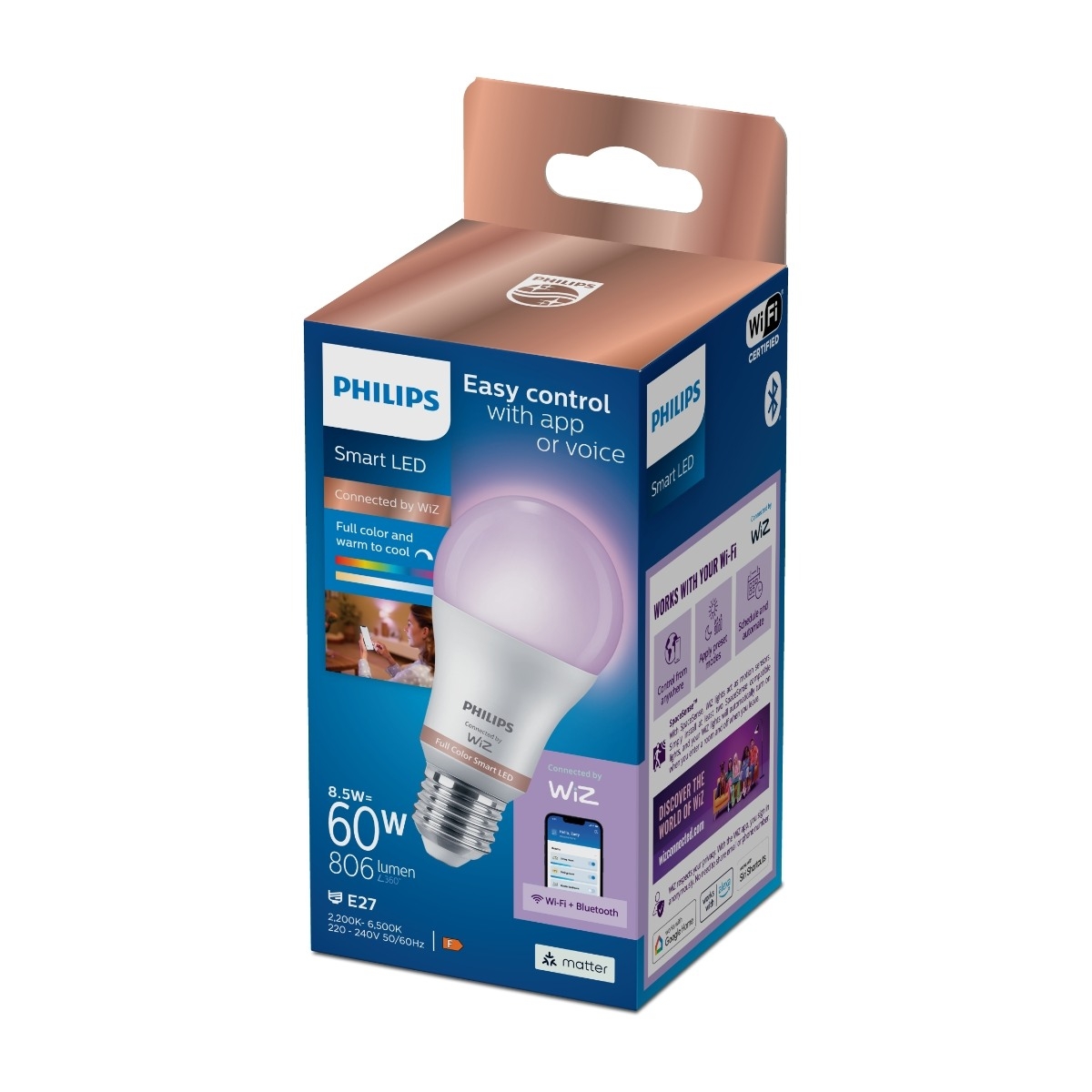 Philips RGB smart lampa 8.5W A60 E27
