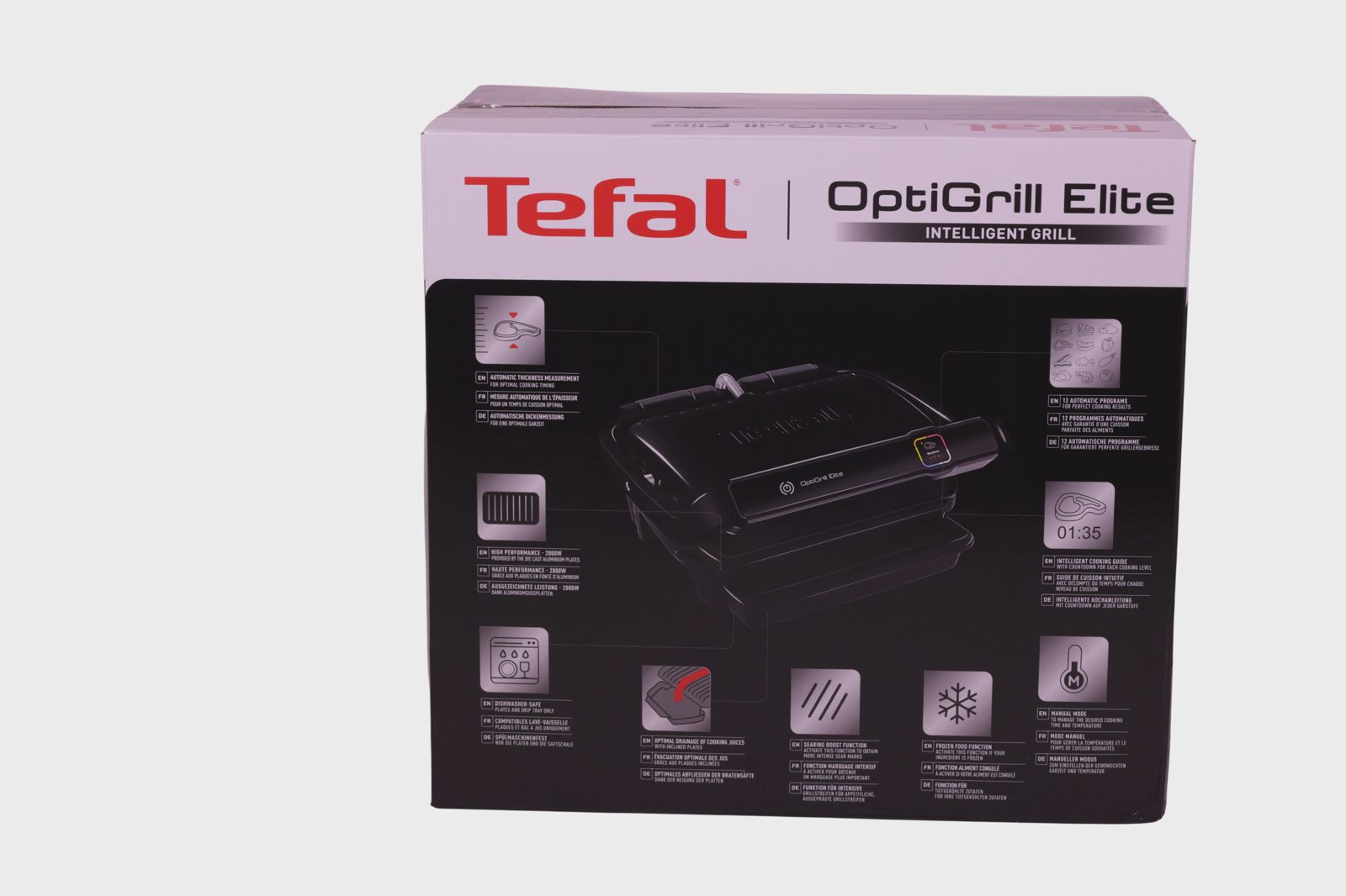Tefal OptiGrill Elite GC7508 kontaktgrill 2000 W 12 program svart