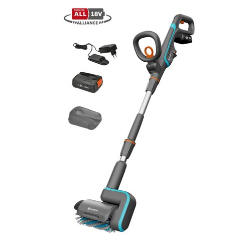 Gardena AquaBrush Patio – Batteridriven Rengörare för Träytor (18V set inkl. laddare & batteri)