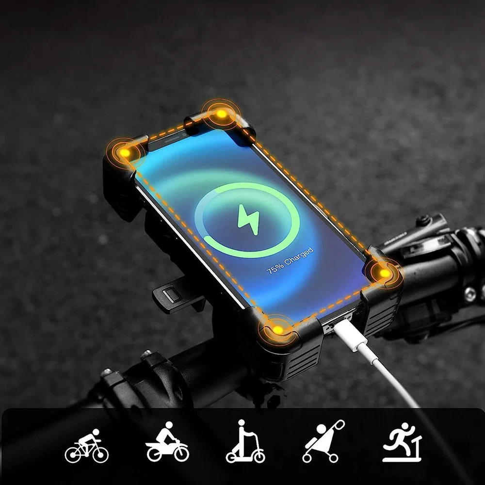 Mobilhållare i plast för cykelstyre med 360° rotation och automatisk låsning, bild 3