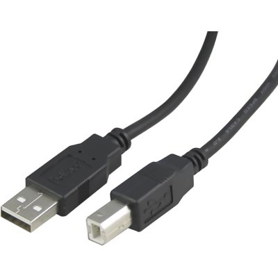 USB 2.0-kabel USB A till USB B, 0,5 meter - Svart