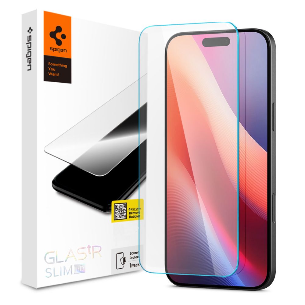 Spigen Glas.tR Slimmat härdat glas för iPhone 15/16, bild 5
