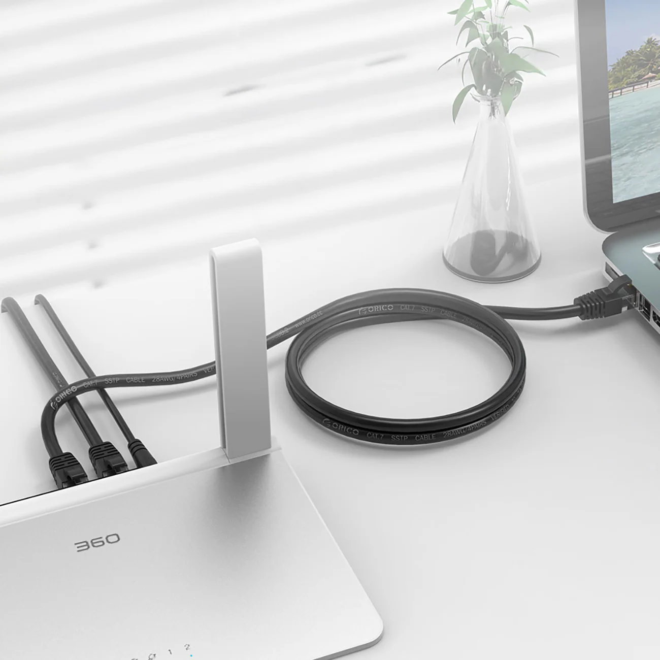 Orico PUG-C6 CAT6 1000 Mbps RJ45 Ethernet-nätverkskabel (LAN), rund, 2 m – svart, bild 4