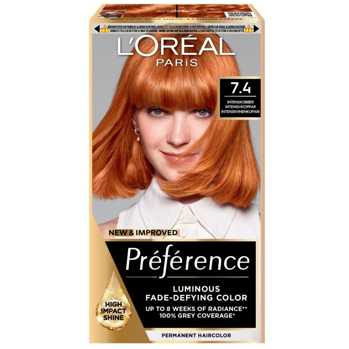 L'Oréal Paris Préférence Permanent Coloration For All Hair Types 7.4 Mango Copper 1 pcs