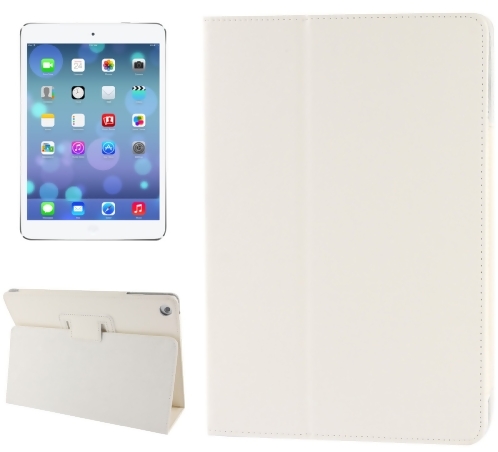 Litchi Texture Cover for iPad Air - White