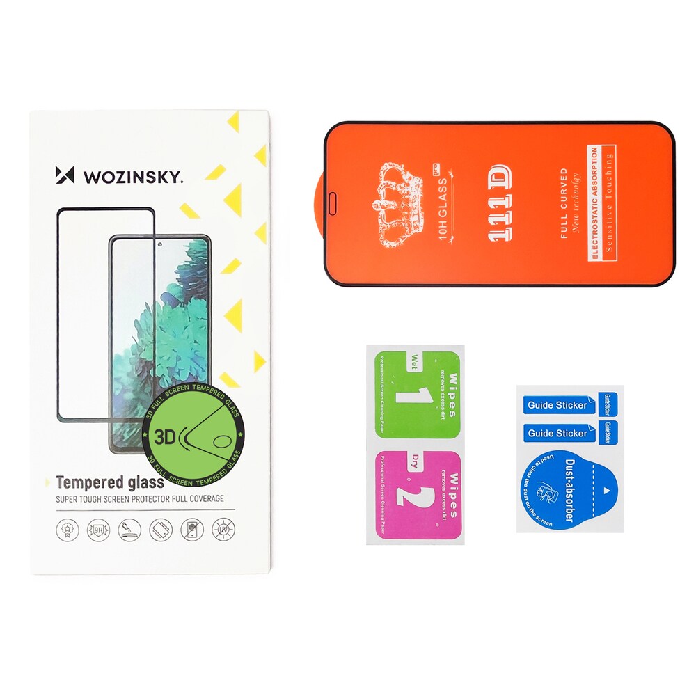 Wozinsky härdat glas med helskärm, full limning, ram för iPhone 14 Max / 13 Pro Max svart, bild 5