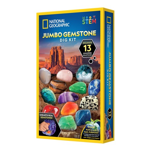 National Geographic Grävkit Jumbo 13 ädelstenar